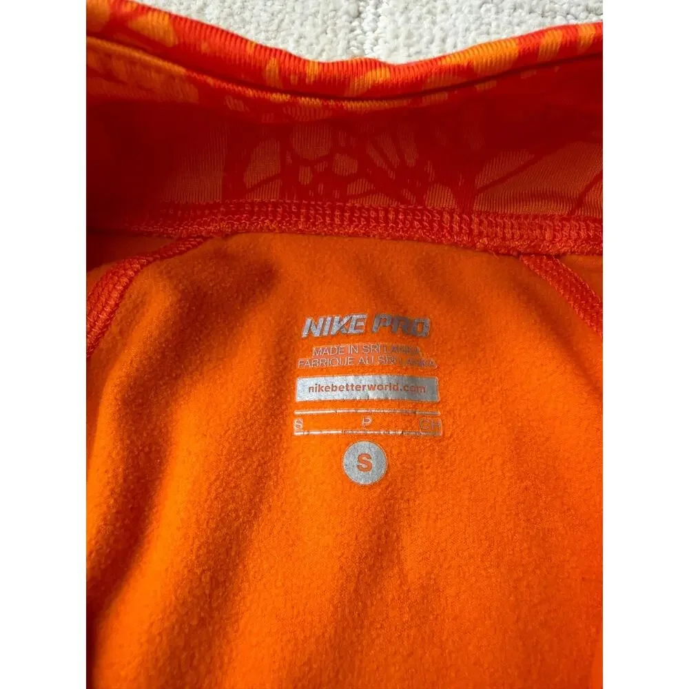 Woman's Nike Pro Hyperwarm Fitted 1/2 Zip Printed Top Womens Dri Fit